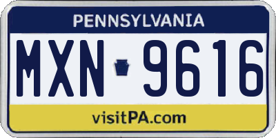 PA license plate MXN9616