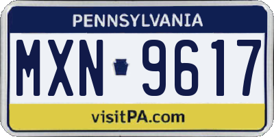 PA license plate MXN9617