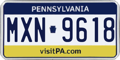 PA license plate MXN9618