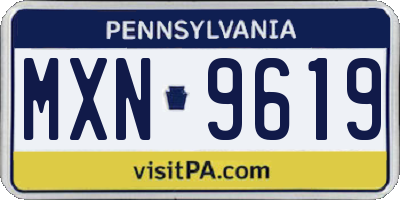 PA license plate MXN9619