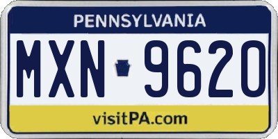 PA license plate MXN9620
