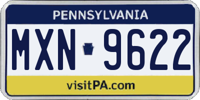 PA license plate MXN9622