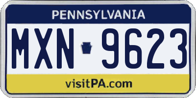 PA license plate MXN9623