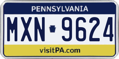 PA license plate MXN9624