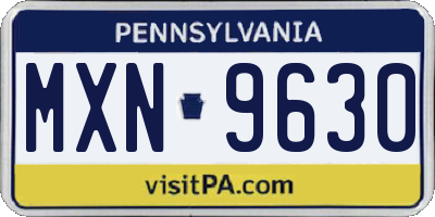 PA license plate MXN9630