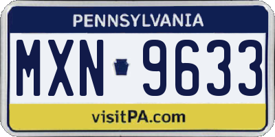 PA license plate MXN9633