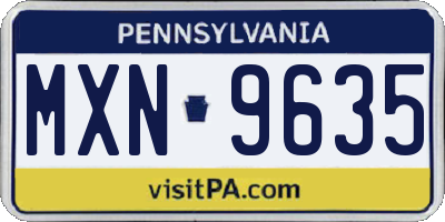 PA license plate MXN9635