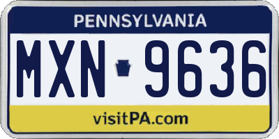PA license plate MXN9636