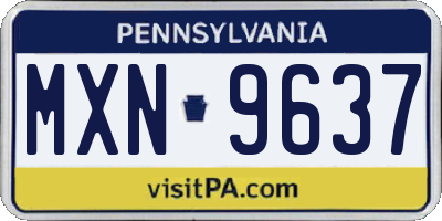 PA license plate MXN9637