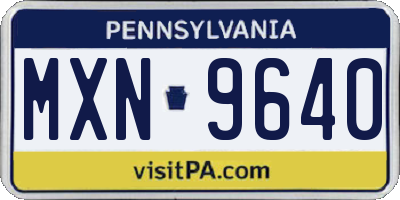 PA license plate MXN9640