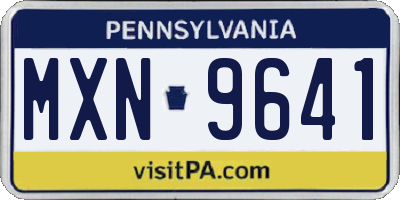 PA license plate MXN9641