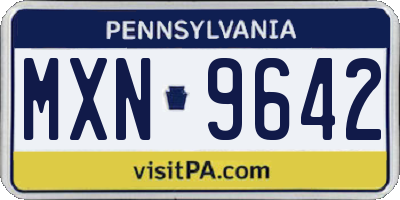 PA license plate MXN9642