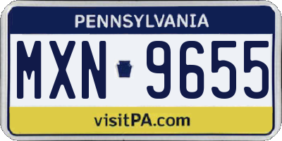 PA license plate MXN9655