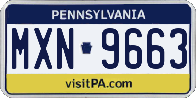 PA license plate MXN9663