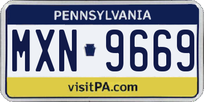 PA license plate MXN9669