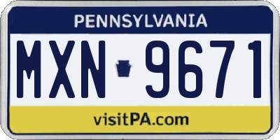 PA license plate MXN9671