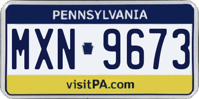 PA license plate MXN9673