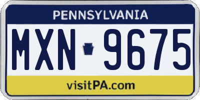 PA license plate MXN9675
