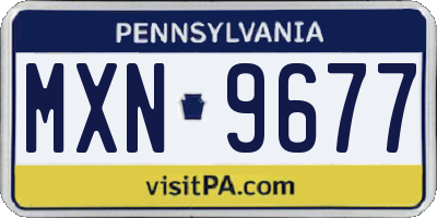 PA license plate MXN9677