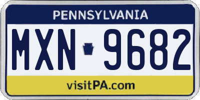 PA license plate MXN9682