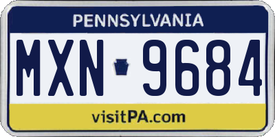 PA license plate MXN9684