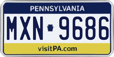 PA license plate MXN9686