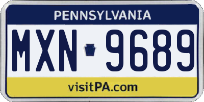 PA license plate MXN9689