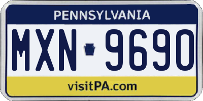 PA license plate MXN9690