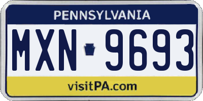 PA license plate MXN9693