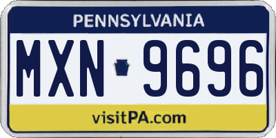 PA license plate MXN9696