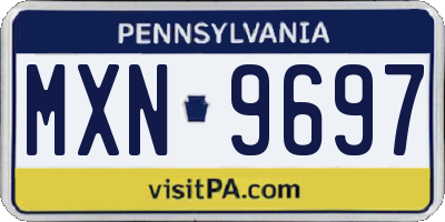 PA license plate MXN9697