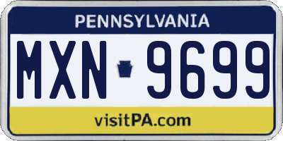 PA license plate MXN9699
