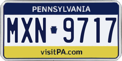 PA license plate MXN9717