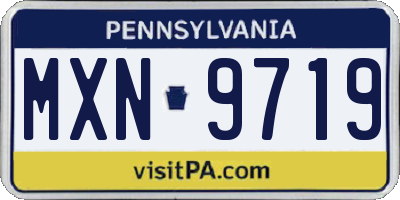 PA license plate MXN9719