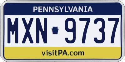 PA license plate MXN9737