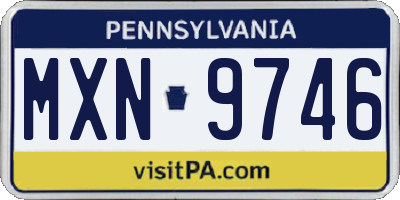 PA license plate MXN9746