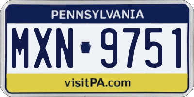 PA license plate MXN9751
