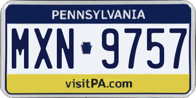 PA license plate MXN9757