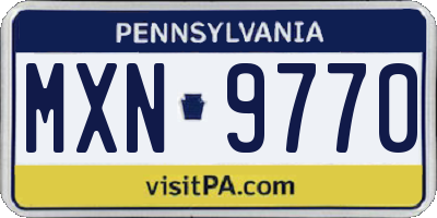 PA license plate MXN9770