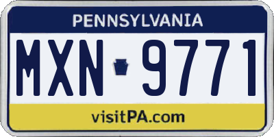 PA license plate MXN9771