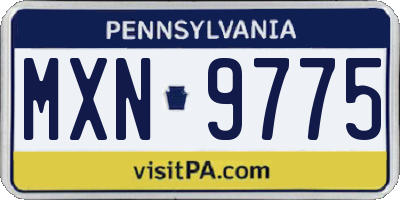 PA license plate MXN9775
