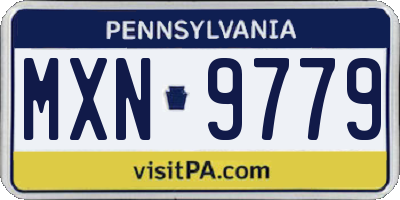 PA license plate MXN9779