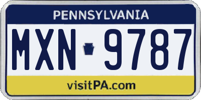 PA license plate MXN9787