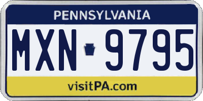PA license plate MXN9795