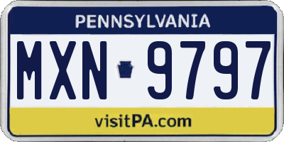 PA license plate MXN9797
