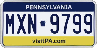 PA license plate MXN9799