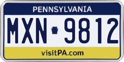 PA license plate MXN9812