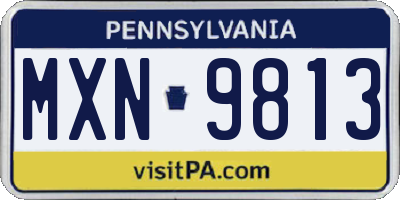 PA license plate MXN9813