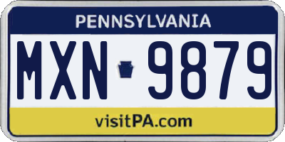 PA license plate MXN9879