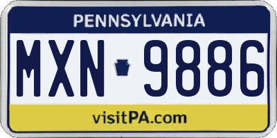PA license plate MXN9886